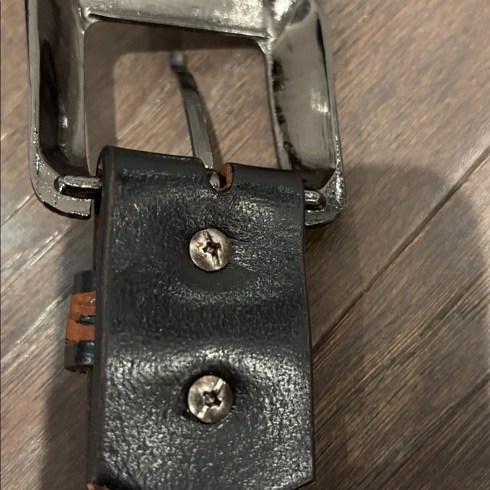 Montauk Genuine Leather Tooled Western Rodeo,filigree buckle,single stitch edge